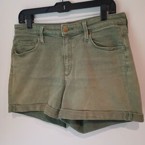 Universal Thread Washed Olive High-Rise Cuffed Jean Shorts